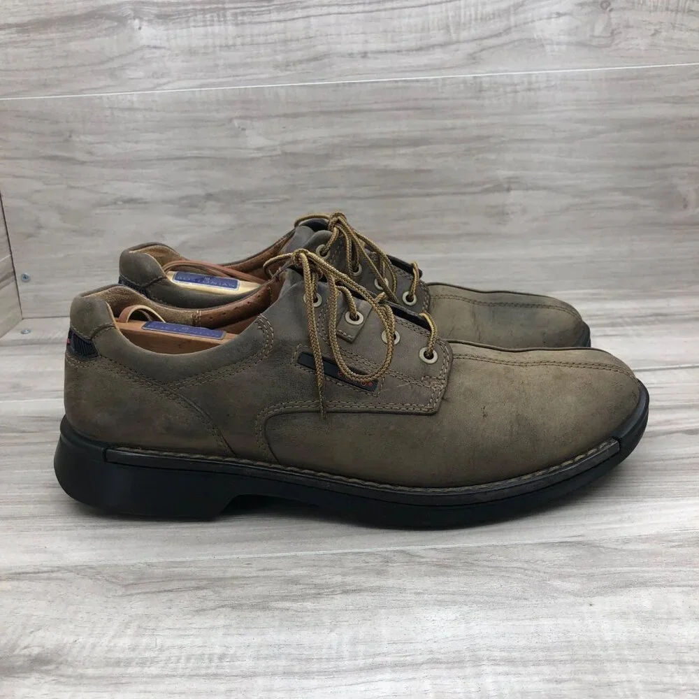Ecco Shoes Mens EU 45 Brown Nubuck Leather Lace Up Derby Casual Shoes